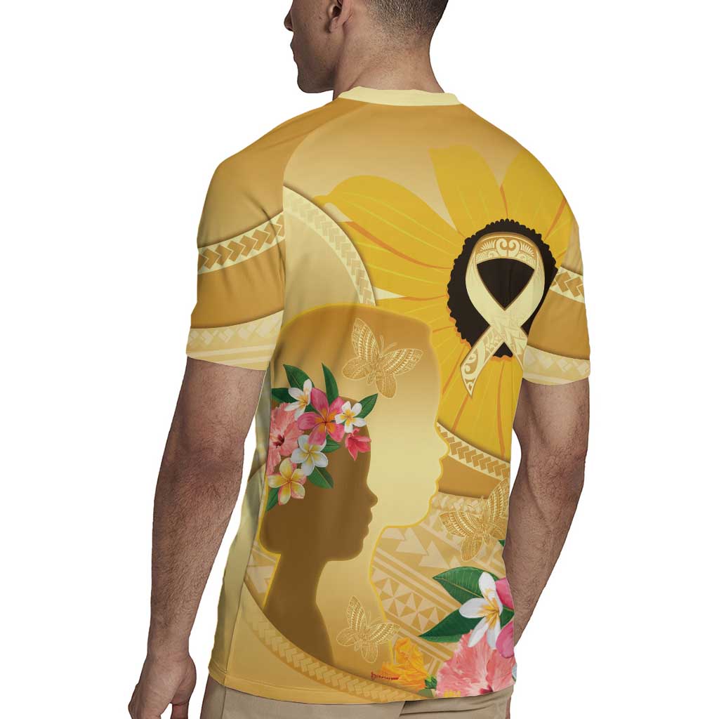 Polynesia Childhood Cancer Awareness Rugby Jersey Be Bold Go Gold Polynesian Art