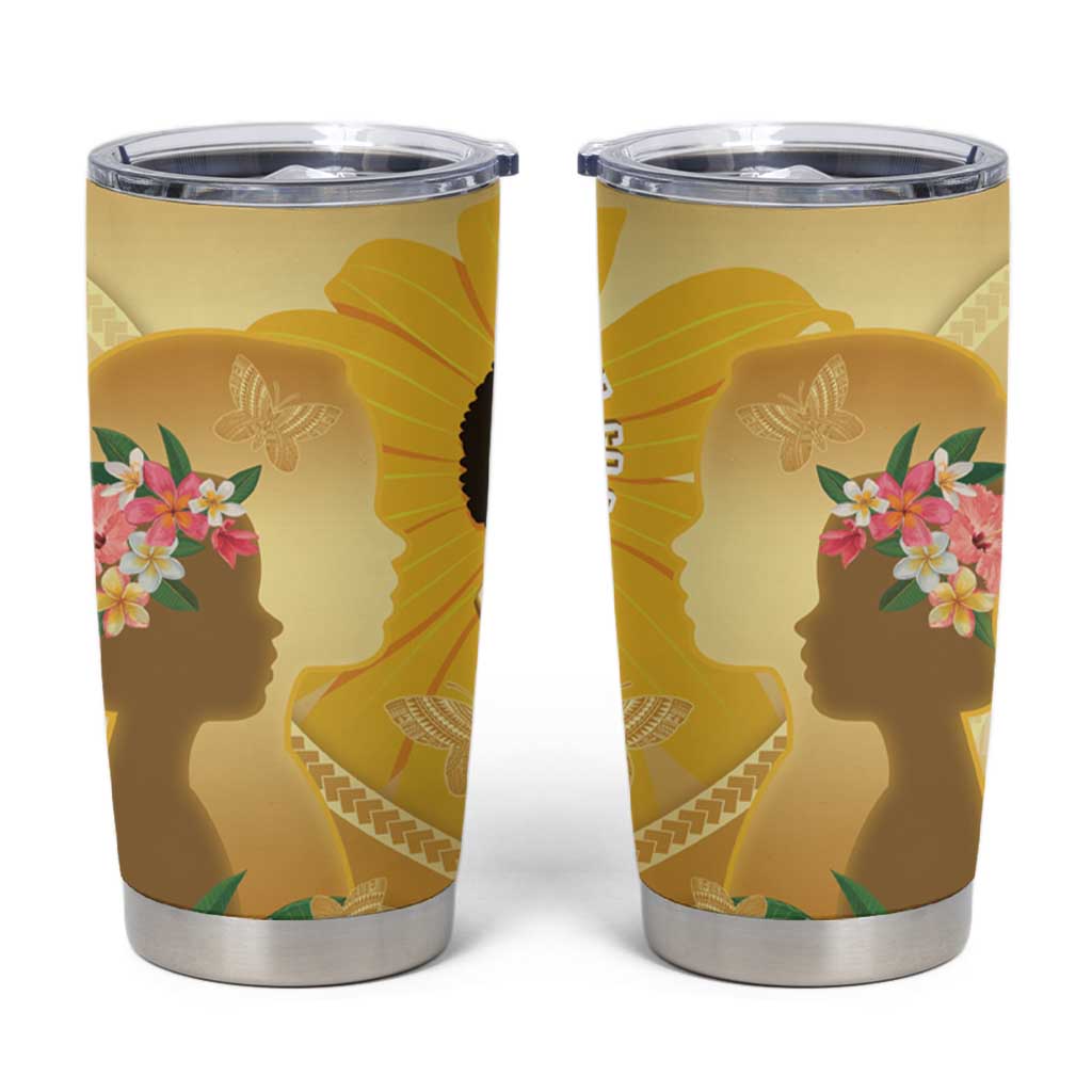 Polynesia Childhood Cancer Awareness Tumbler Cup Be Bold Go Gold Polynesian Art