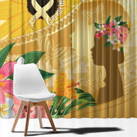 Polynesia Childhood Cancer Awareness Window Curtain Be Bold Go Gold Polynesian Art