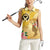 Polynesia Childhood Cancer Awareness Women Sleeveless Polo Shirt Be Bold Go Gold Polynesian Art