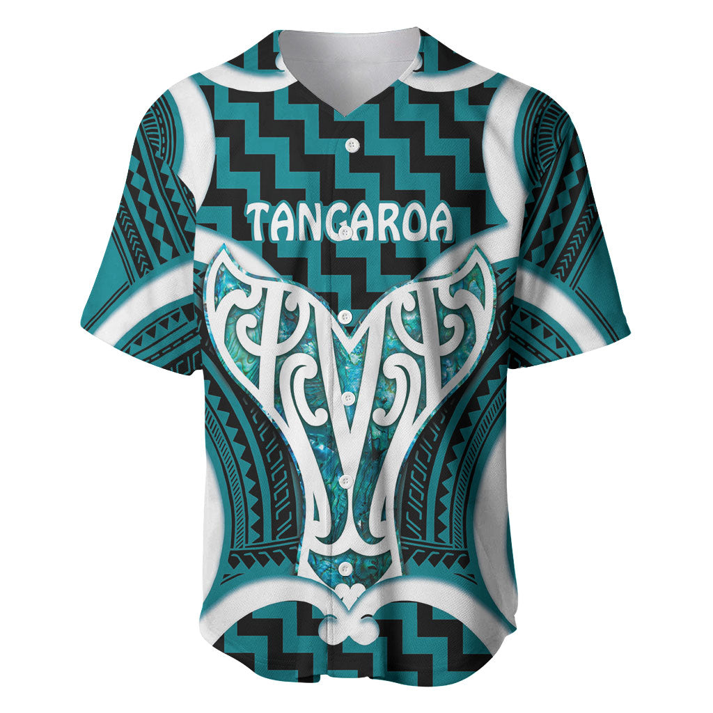 Aotearoa Atua Tangaroa Personalised Baseball Jersey God Of The Sea Maori Whale Tail Cyan