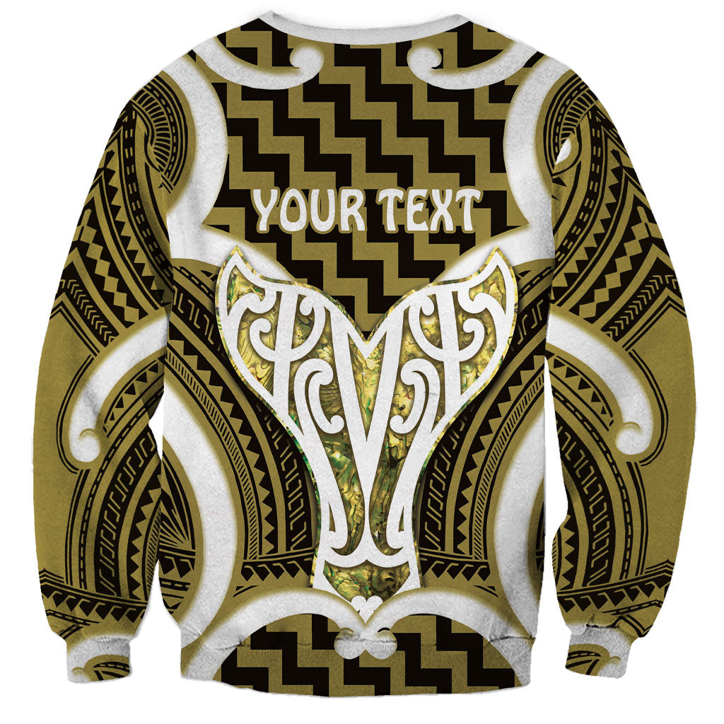 Aotearoa Atua Tangaroa Personalised Sweatshirt God Of The Sea Maori Whale Tail Yellow