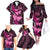 Think Pink Breast Cancer Awareness Family Matching Off The Shoulder Long Sleeve Dress and Hawaiian Shirt Butterfly Aboriginal Mix Polynesian Pattern