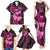 Think Pink Breast Cancer Awareness Family Matching Tank Maxi Dress and Hawaiian Shirt Butterfly Aboriginal Mix Polynesian Pattern