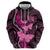 Think Pink Breast Cancer Awareness Hoodie Butterfly Aboriginal Mix Polynesian Pattern