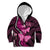 Think Pink Breast Cancer Awareness Kid Hoodie Butterfly Aboriginal Mix Polynesian Pattern