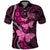 Think Pink Breast Cancer Awareness Polo Shirt Butterfly Aboriginal Mix Polynesian Pattern