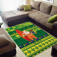 Cook Islands Christmas Area Rug Surfing Santa Mere Kiritimiti - Polynesian Pride