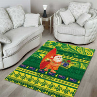 Cook Islands Christmas Area Rug Surfing Santa Mere Kiritimiti - Polynesian Pride