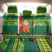 Cook Islands Christmas Back Car Seat Cover Surfing Santa Mere Kiritimiti - Polynesian Pride