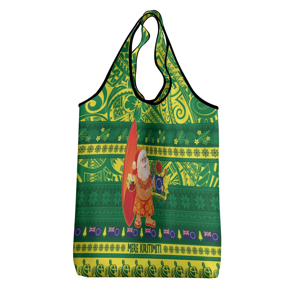Cook Islands Christmas Grocery Bag Surfing Santa Mere Kiritimiti - Polynesian Pride