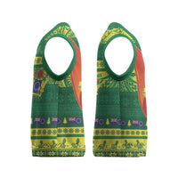 Cook Islands Christmas Knitted V-Neck Vest Surfing Santa Mere Kiritimiti LT14 - Polynesian Pride