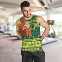 Cook Islands Christmas Men Tank Top Surfing Santa Mere Kiritimiti - Polynesian Pride