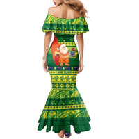 Cook Islands Christmas Mermaid Dress Surfing Santa Mere Kiritimiti - Polynesian Pride