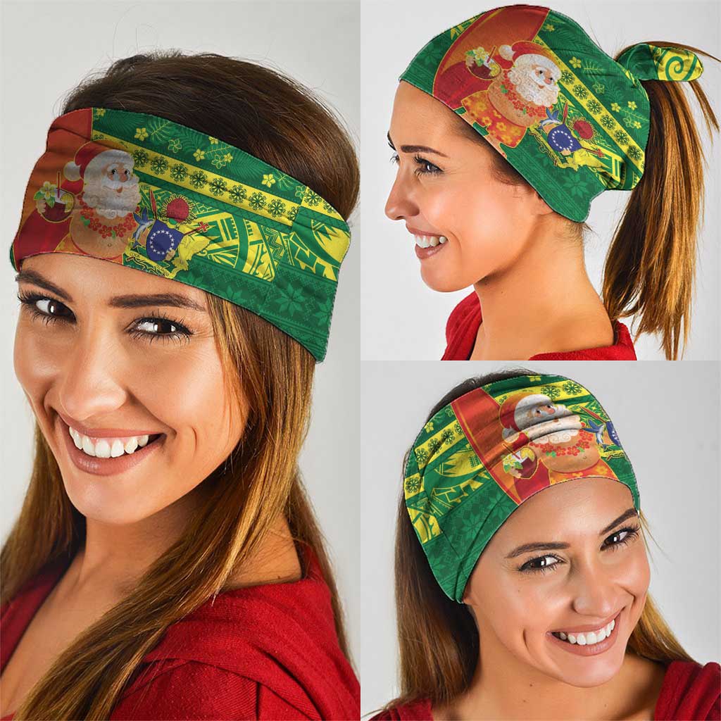 Cook Islands Christmas Neck Gaiter Surfing Santa Mere Kiritimiti - Polynesian Pride