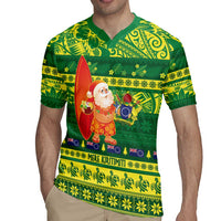 Cook Islands Christmas Rugby Jersey Surfing Santa Mere Kiritimiti - Polynesian Pride