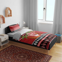 French Polynesia Christmas Bedding Set Tiare Chilling Santa Oaoa I teie Noera LT14 - Polynesian Pride