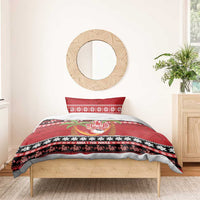 French Polynesia Christmas Bedding Set Tiare Chilling Santa Oaoa I teie Noera LT14 - Polynesian Pride