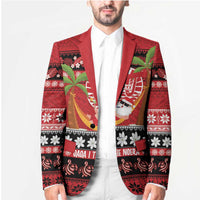 French Polynesia Christmas Blazer Tiare Chilling Santa Oaoa I teie Noera - Polynesian Pride