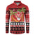 French Polynesia Christmas Button Sweatshirt Tiare Chilling Santa Oaoa I teie Noera - Polynesian Pride