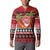 French Polynesia Christmas Button Sweatshirt Tiare Chilling Santa Oaoa I teie Noera - Polynesian Pride