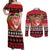 French Polynesia Christmas Couples Matching Off Shoulder Maxi Dress and Long Sleeve Button Shirt Tiare Chilling Santa Oaoa I teie Noera - Polynesian Pride