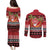 French Polynesia Christmas Couples Matching Puletasi and Long Sleeve Button Shirt Tiare Chilling Santa Oaoa I teie Noera - Polynesian Pride