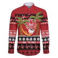 French Polynesia Christmas Family Matching Off The Shoulder Long Sleeve Dress and Hawaiian Shirt Tiare Chilling Santa Oaoa I teie Noera - Polynesian Pride