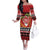 French Polynesia Christmas Family Matching Off The Shoulder Long Sleeve Dress and Hawaiian Shirt Tiare Chilling Santa Oaoa I teie Noera - Polynesian Pride