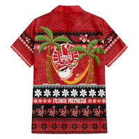French Polynesia Christmas Family Matching Puletasi and Hawaiian Shirt Tiare Chilling Santa Oaoa I teie Noera LT14 - Polynesian Pride