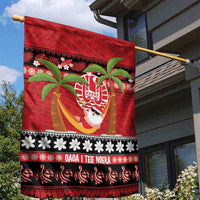 French Polynesia Christmas Garden Flag Tiare Chilling Santa Oaoa I teie Noera - Polynesian Pride