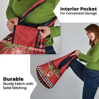 French Polynesia Christmas Grocery Bag Tiare Chilling Santa Oaoa I teie Noera - Polynesian Pride