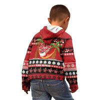 French Polynesia Christmas Kid Hoodie Tiare Chilling Santa Oaoa I teie Noera - Polynesian Pride