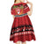 French Polynesia Christmas Kid Short Sleeve Dress Tiare Chilling Santa Oaoa I teie Noera - Polynesian Pride