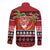 French Polynesia Christmas Long Sleeve Button Shirt Tiare Chilling Santa Oaoa I teie Noera - Polynesian Pride