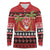 French Polynesia Christmas Long Sleeve Polo Shirt Tiare Chilling Santa Oaoa I teie Noera - Polynesian Pride