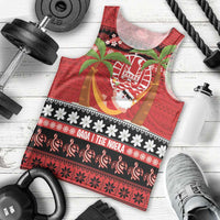 French Polynesia Christmas Men Tank Top Tiare Chilling Santa Oaoa I teie Noera - Polynesian Pride