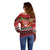 French Polynesia Christmas Off Shoulder Sweater Tiare Chilling Santa Oaoa I teie Noera - Polynesian Pride