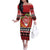 French Polynesia Christmas Off The Shoulder Long Sleeve Dress Tiare Chilling Santa Oaoa I teie Noera - Polynesian Pride