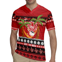 French Polynesia Christmas Rugby Jersey Tiare Chilling Santa Oaoa I teie Noera - Polynesian Pride
