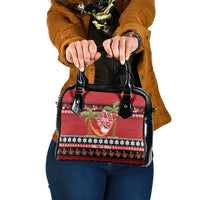 French Polynesia Christmas Shoulder Handbag Tiare Chilling Santa Oaoa I teie Noera - Polynesian Pride