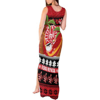 French Polynesia Christmas Tank Maxi Dress Tiare Chilling Santa Oaoa I teie Noera LT14 - Polynesian Pride