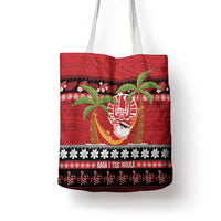French Polynesia Christmas Tote Bag Tiare Chilling Santa Oaoa I teie Noera - Polynesian Pride