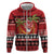 French Polynesia Christmas Zip Hoodie Tiare Chilling Santa Oaoa I teie Noera - Polynesian Pride