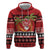 French Polynesia Christmas Zip Hoodie Tiare Chilling Santa Oaoa I teie Noera - Polynesian Pride