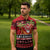 French Polynesia Christmas Zipper Polo Shirt Tiare Chilling Santa Oaoa I teie Noera - Polynesian Pride