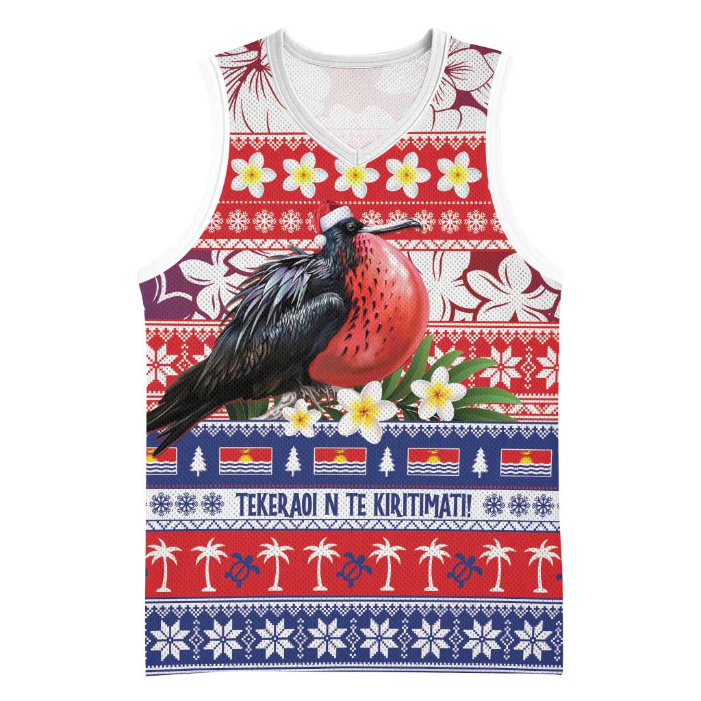 Kiribati Christmas Basketball Jersey Frigatebird Santa Tekeraoi n te Kiritimati LT14 Unisex Red - Polynesian Pride