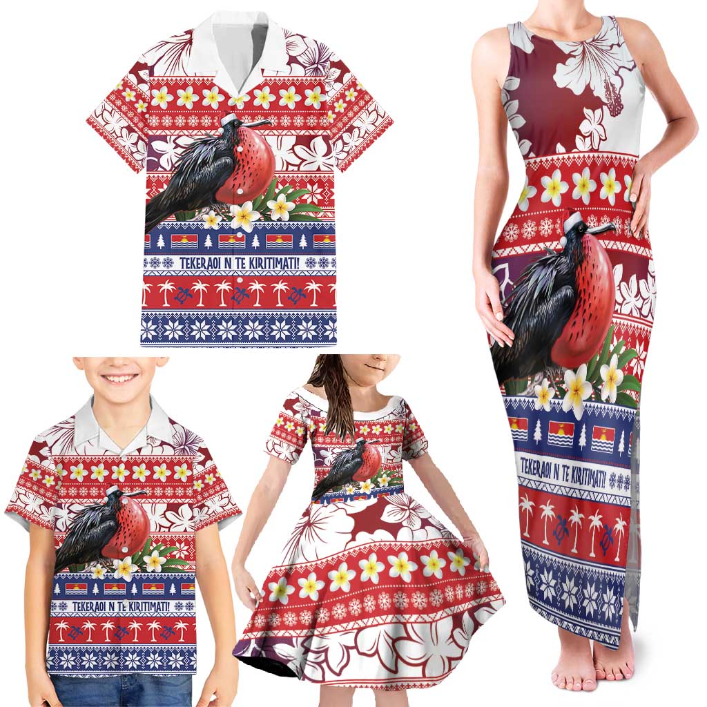 Kiribati Christmas Family Matching Tank Maxi Dress and Hawaiian Shirt Frigatebird Santa Tekeraoi n te Kiritimati - Polynesian Pride