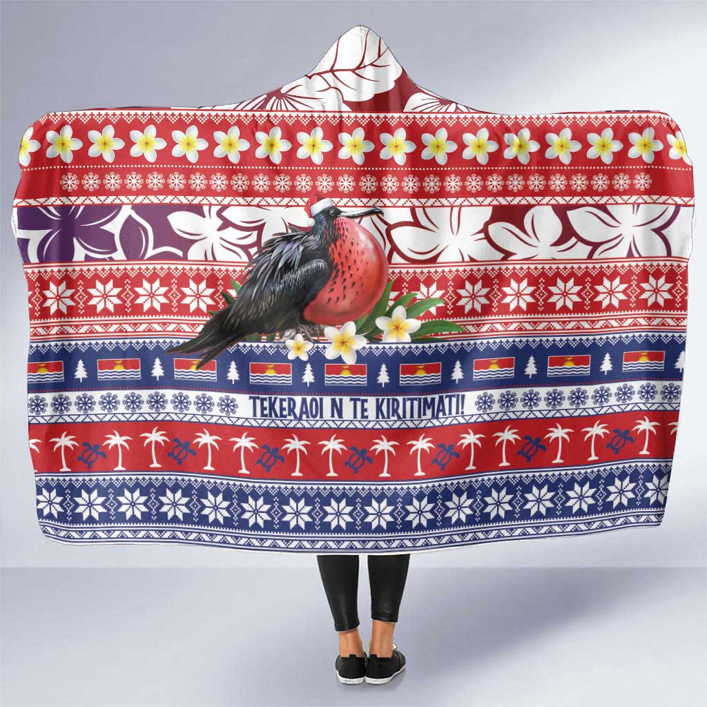 Kiribati Christmas Hooded Blanket Frigatebird Santa Tekeraoi n te Kiritimati LT14 One Size Red - Polynesian Pride