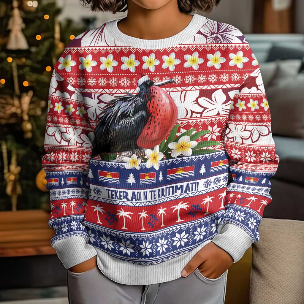 Kiribati Christmas Kid Ugly Christmas Sweater Frigatebird Santa Tekeraoi n te Kiritimati LT14 - Polynesian Pride